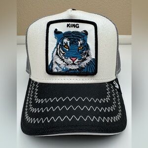 Goorin Bros Tiger King Sparkle Glitter White Trucker Hat. Limited Circulation